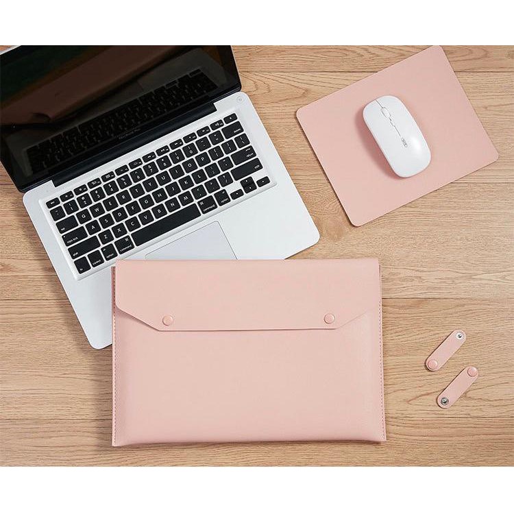 Tas Laptop Macbook Air Pro M1 M2 Samsung Dell Softcase Sleeve 3in1 PU Leather Size 13 13.3 13.6 14 15 16 inch