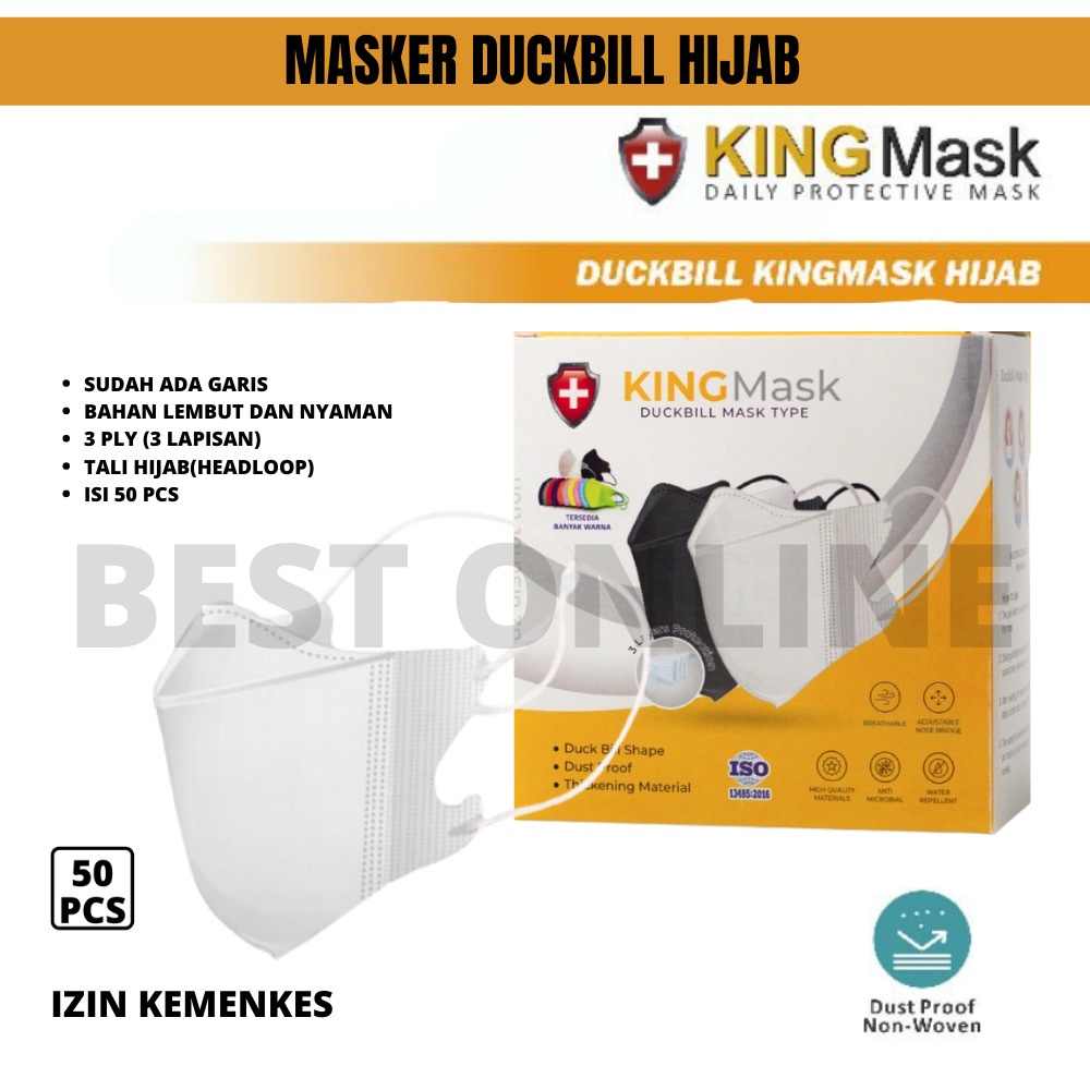 Masker King Mask Duckbill Hijab 1Box isi 5Opcs