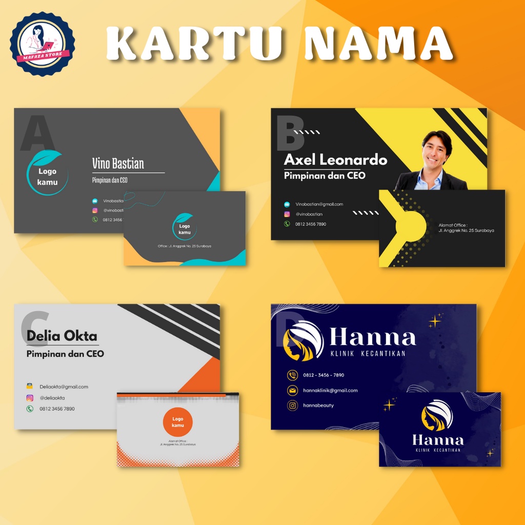 Jual Kartu Nama Bisnis Laminasi Doff Kartu Nama Online Shop Include