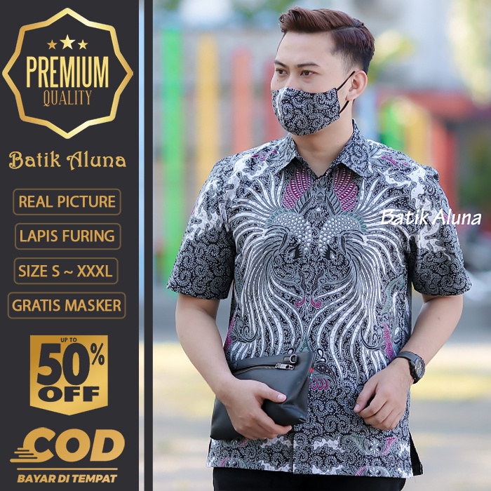 BATIK PRIA LENGAN PENDEK MEWAH PREMIUM ALUNA PRABUSENO SHANGHAI KERIS KEMEJA BATIK ACARA NIKAHAN KER