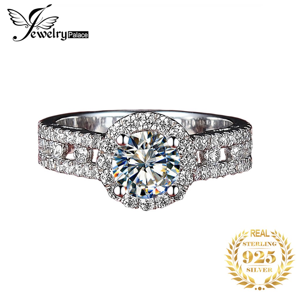 925 sterling silver rings wanita moissanite berlian berkilau hati dan panah berongga pernikahan fashion perhiasan