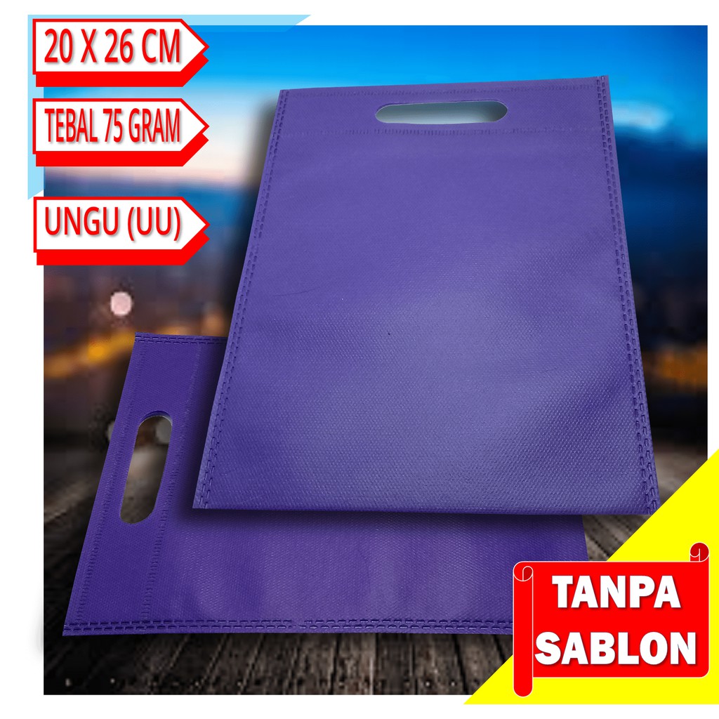 

Tas Spunbond Model Plong 20 x 26 cm warna Ungu (UU)