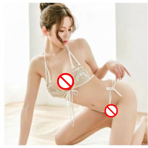 Ɛѵҽ Lingerie Set Bra + G String Sexy Pakain Dalam Bordir Bunga Renda 1099