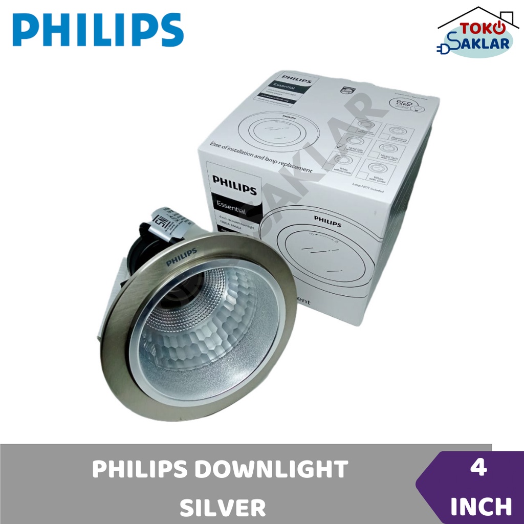 Downlight Philips 4 Inch Silver Rumah Lampu Philips 4inch