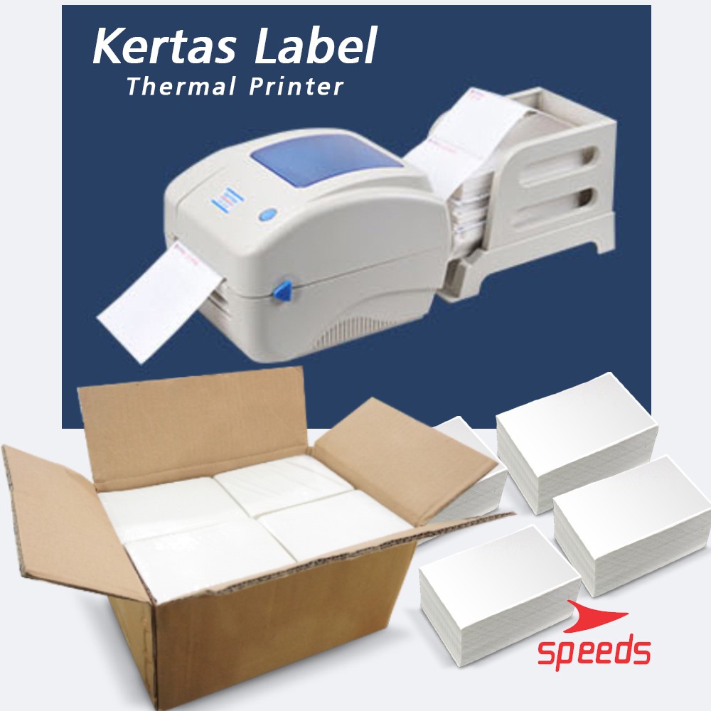 STICKER LABEL THERMAL UKURAN 100X150 CM ISI 500 LEMBAR SPEEDS Label Thermal 100x150 Kertas isi 500 Lembar Sticker Receipt Printer Barcode Xpinter