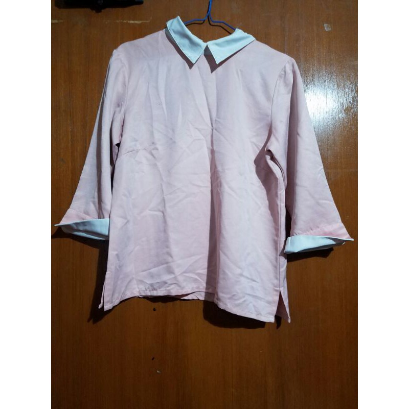 preloved kemeja pink cotton ink