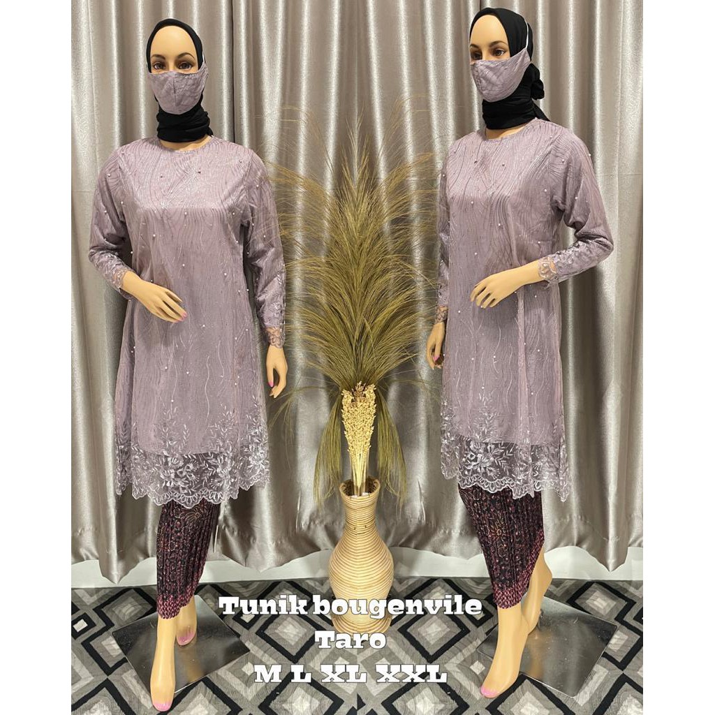 MEM&gt; KEBAYA TUNIK ADIVA - BAJU TUNIK TULLE MUTIARA - TUNIK KEBAYA TERLARIS - KEBAYA PESTA MODERN