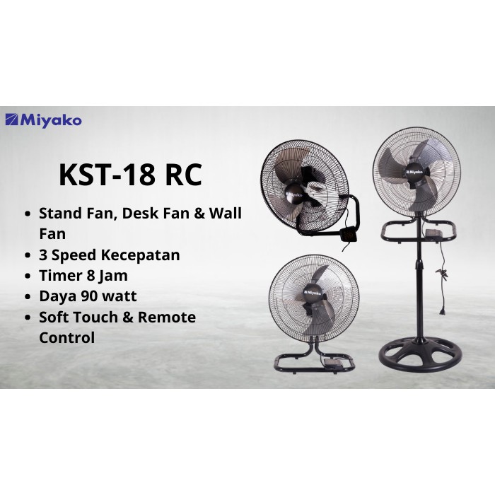 (PENGIRIMAN KHUSUS JNT/JNE/EKSPEDISI) Kipas Angin Miyako 3in1 REMOTE CONTROL 18 inch KST18RC