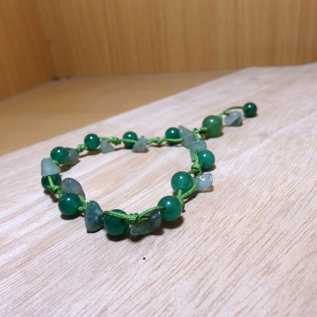 Gelang Handmade Rajarta Kaki Tangan Kenyamanan Batu Giok Aventurine Hijau Muda