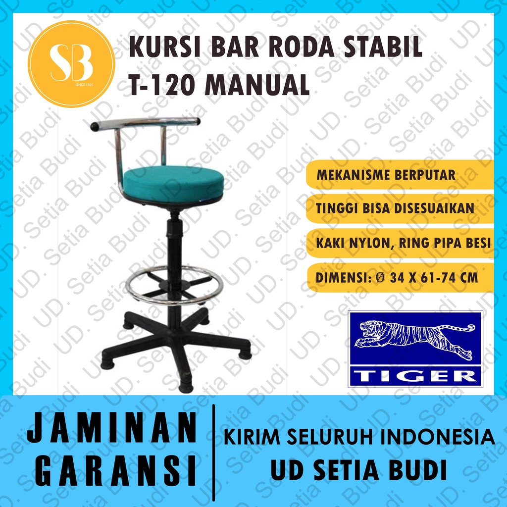 Kursi Bar Tiger T-120 Dengan Sandaran Chrome