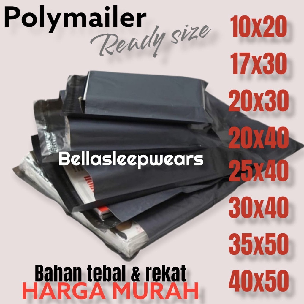 17 / 20 x 30 KANTONG PLASTIK POLYMAILER AMPLOP PACKING ONLINE SHOP TEBAL PREMIUM + LEM PEREKAT - GROSIR