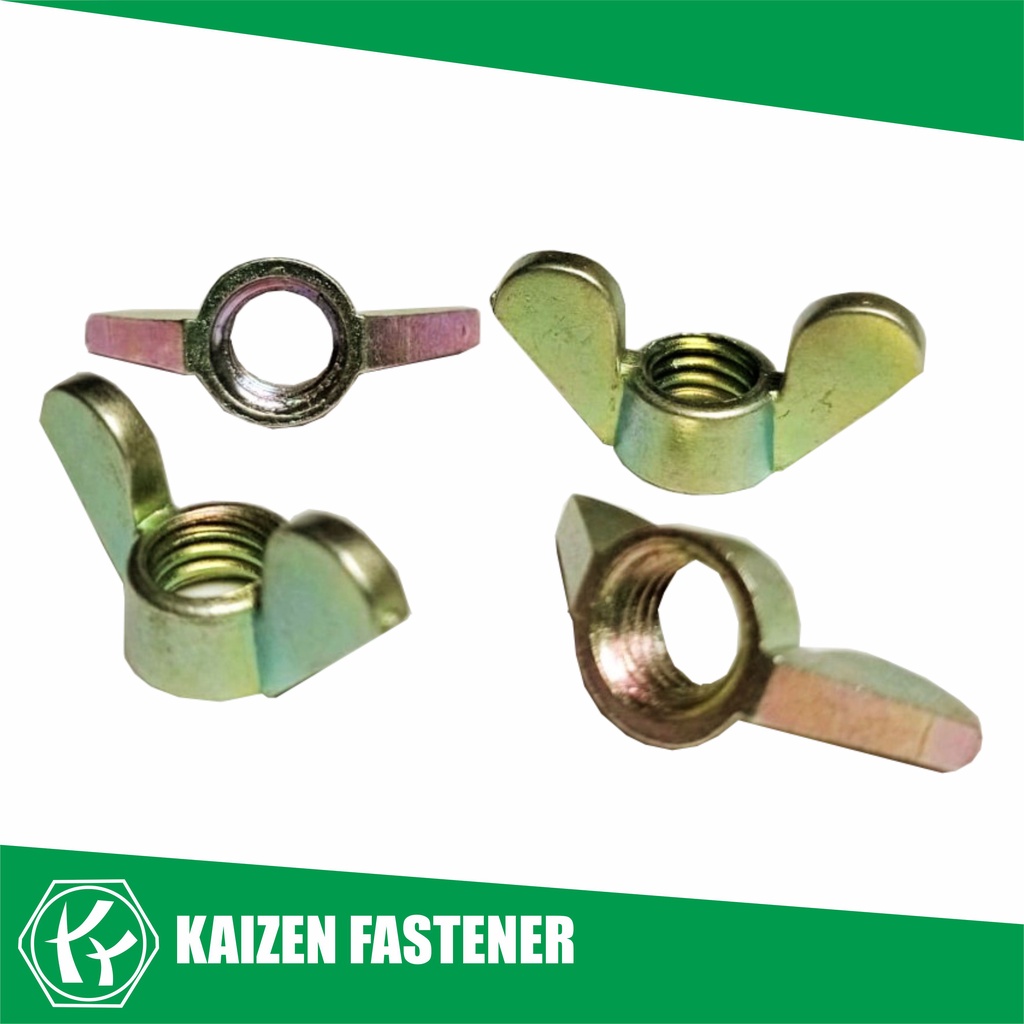 Jual M8 x 1,25P Mur Kuping baut 12 Wing Nut Kupu-kupu Butterfly ...