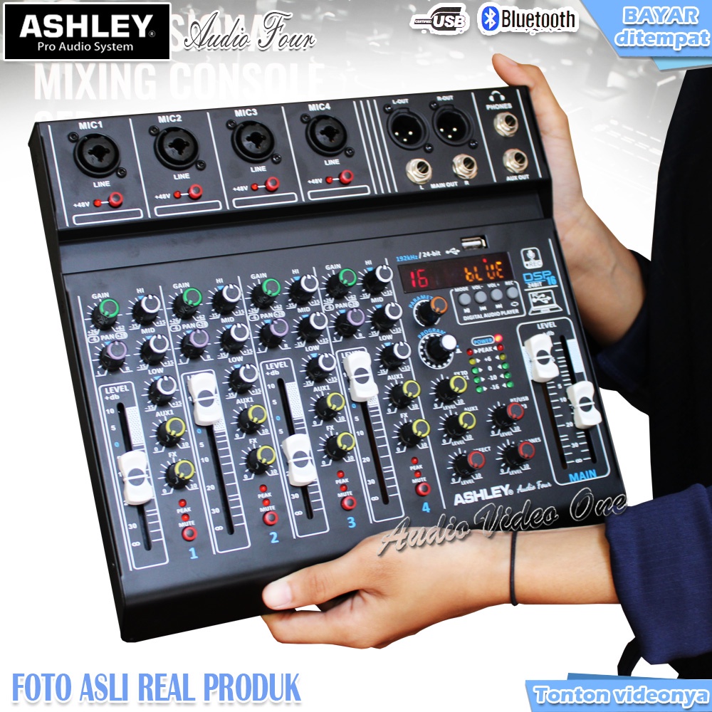 Mixer ASHLEY AUDIO FOUR Bluetooth 4 Chanel 16 Dsp Mikser Audio Original Garansi 1 Tahun