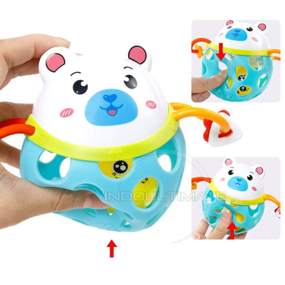 SET Mainan anak edukasi mainan bayi Kerincingan Bayi Teether Baby Toy Silicone mainan gigitan bayi