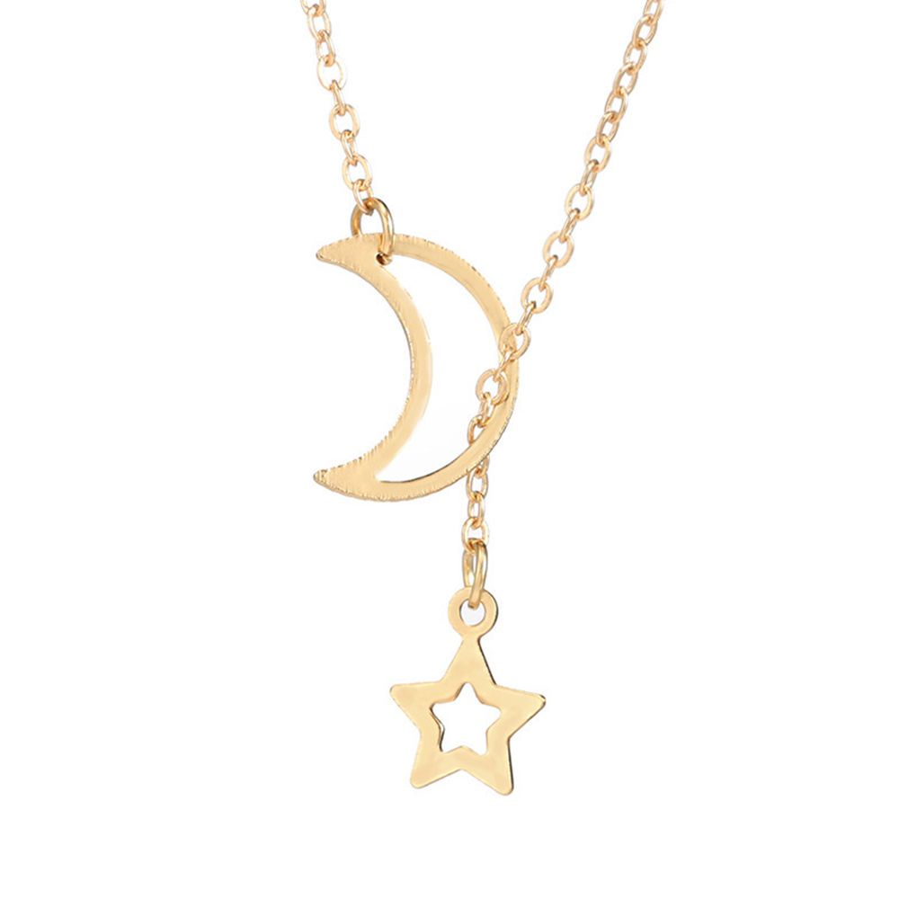 Needway  Charm Pendant Necklace Fashion Moon Choker for Women Chain Gold Color Jewelry Silver Color Bib Star/Multicolor