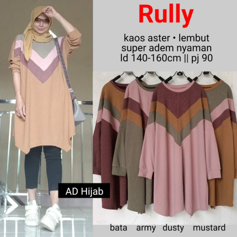 RULLY KAOS ASTER LEMBUT BIGSIZE LD UP 160 BY SIXTEEN