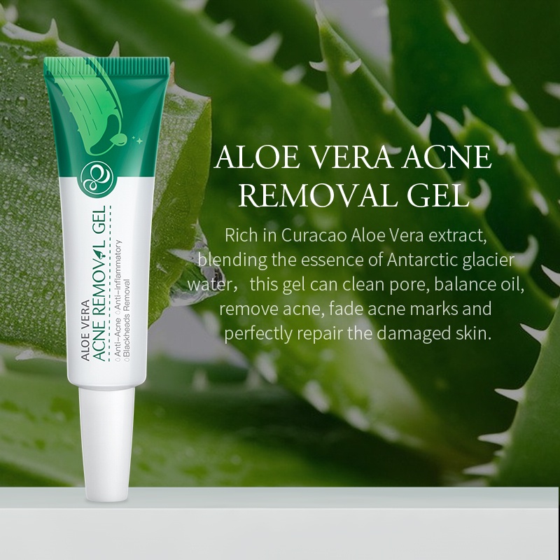 LAIKOU Aloe Vera Gel Penghilang Jerawat Sunburn Memperbaiki Mengecilkan Pori-pori Kontrol Minyak 20g