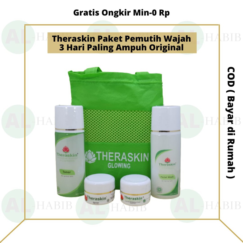 THERASKIN PAKET GLOWING TONER WAJAH CREAM SIANG MALAM FACIAL WASH SKINCARE