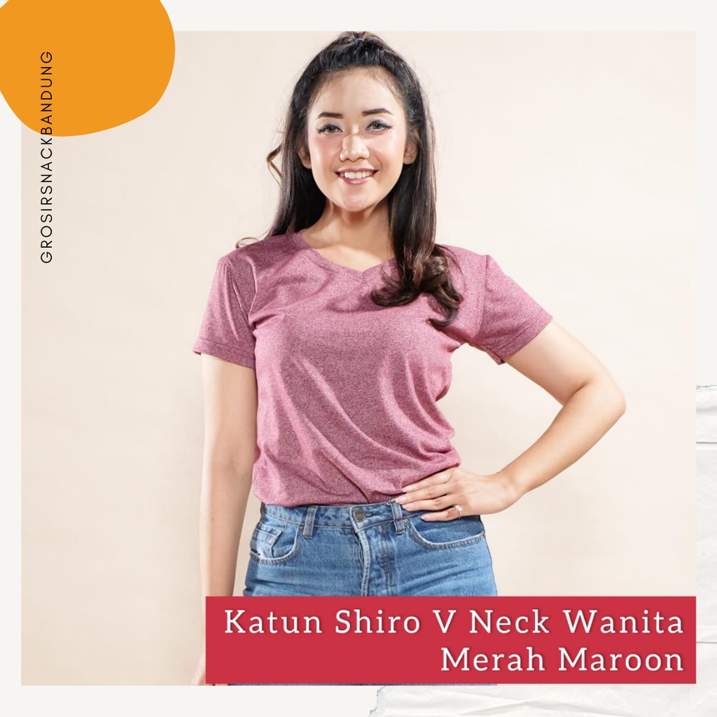 Woman Basic Tee V-Neck / Kaos Polos Wanita Kerah V Adem KATUN SHIRO