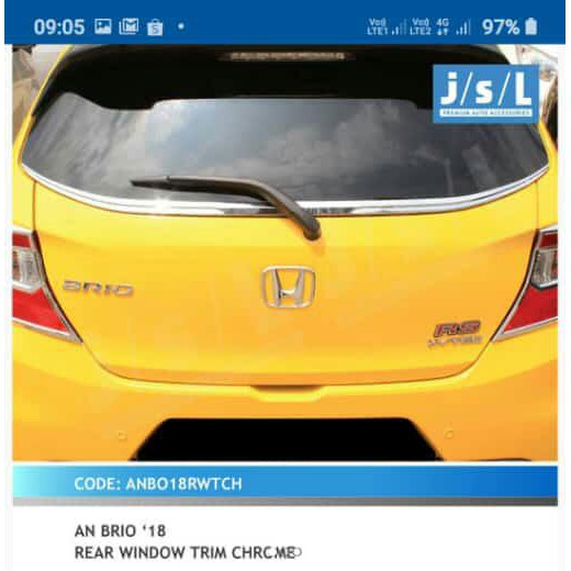 JSL Lis Kaca Belakang All New Brio 2018 Rear Window Trim Chrome