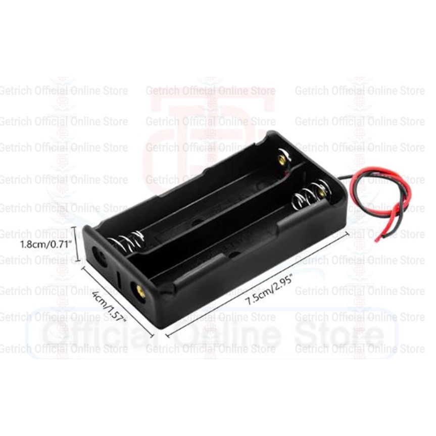 Tempat baterai 2x 18650 Seri Holder Battery Tempat Baterai dua slod