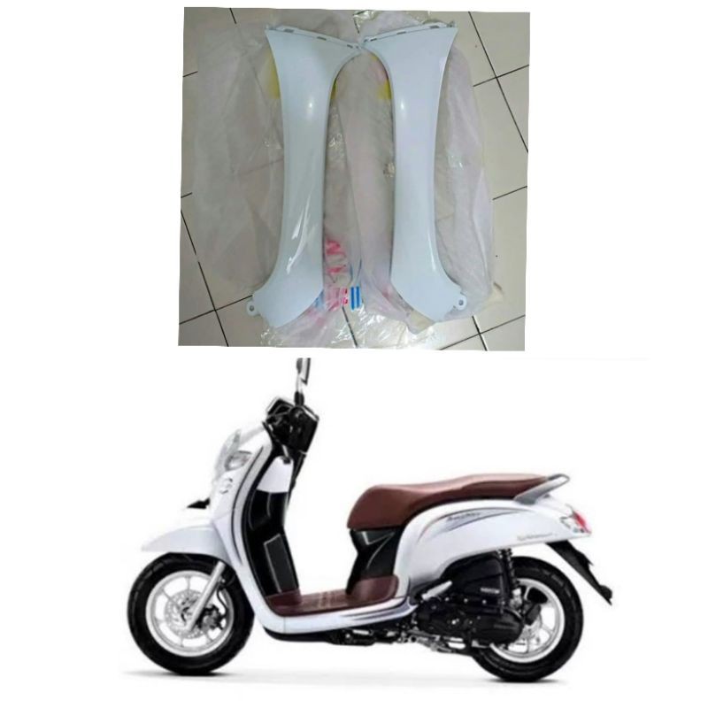 Cover body depan Sayap Scoopy fi LED 2018 putih