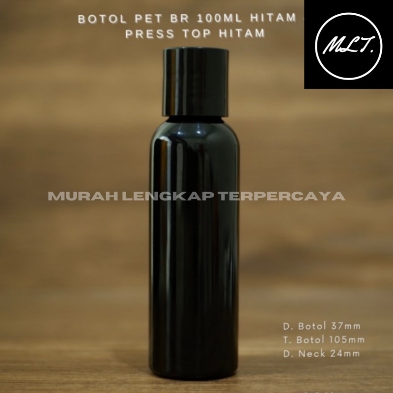 BOTOL PRESS TOP 100ML HITAM / BOTOL BR 100ML HITAM PRESTOP HITAM PRESS ON HITAM