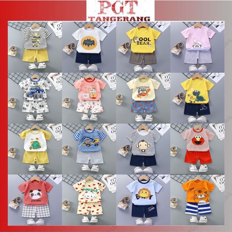 PGT -  DDA SETELAN ANAK 0-2 TAHUN SETELAN BAYI PIYAMA BAYI BAJU PENDEK DAN CELANA PENDEK 1-16