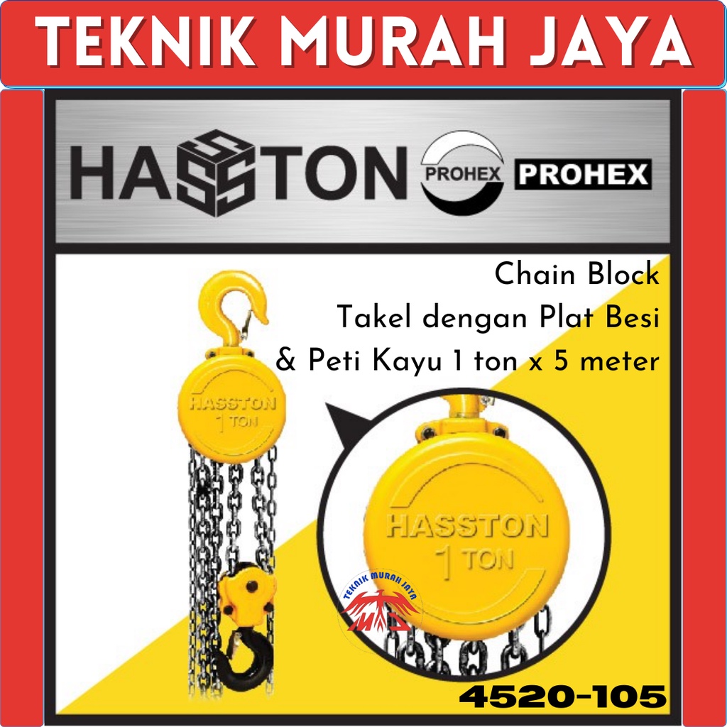 HASSTON PROHEX Chain Block / Takel 1 Ton x 5 Meter 4520-105