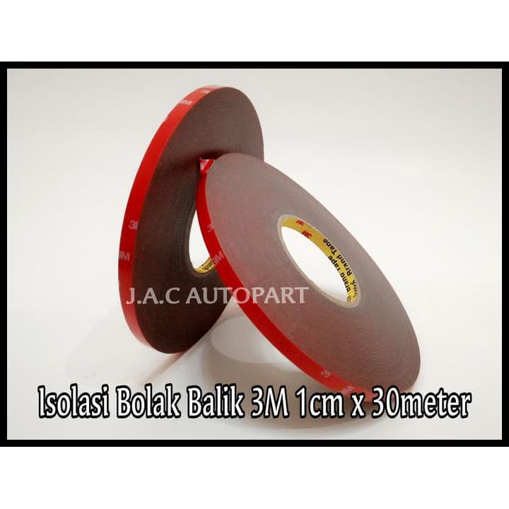 

Ready Stock Double Tape / Isolasi Bolak Balik 3M Merah 1Cm / 30Meter