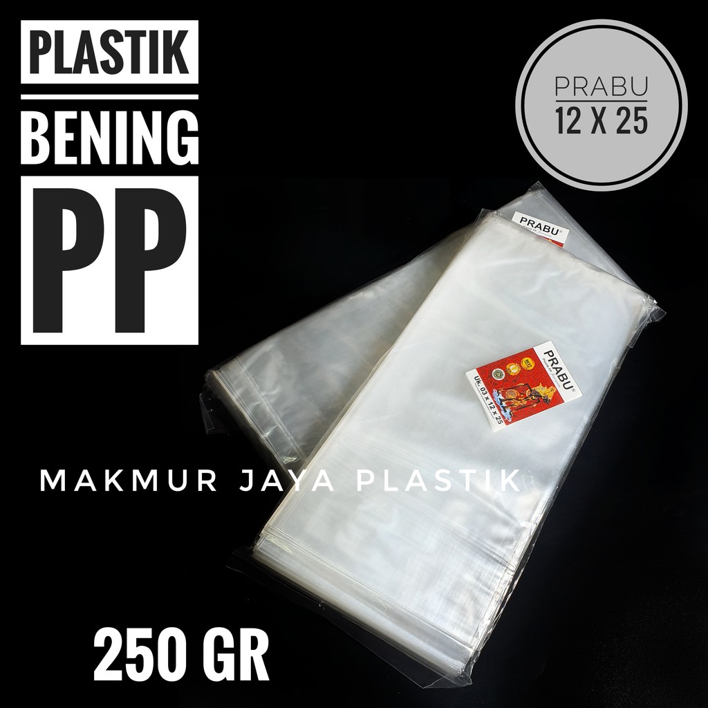 [ PP PRABU 12 X 25 ] KANTONG PLASTIK KEMASAN MAKANAN PP BENING 12 X 25