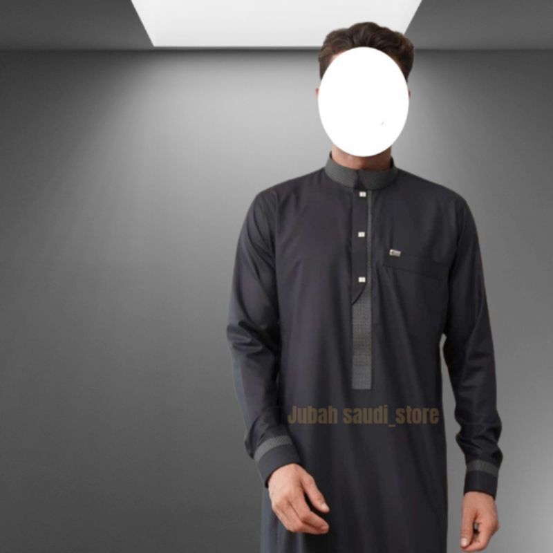 JUBAH AL RAZ HITAM/KOMBINASI BORDIR/JUBAH SAUDI
