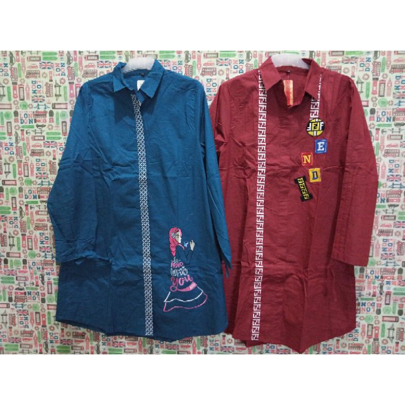 TUNIK KATUN STRET BORDIR IMPORT MURAH