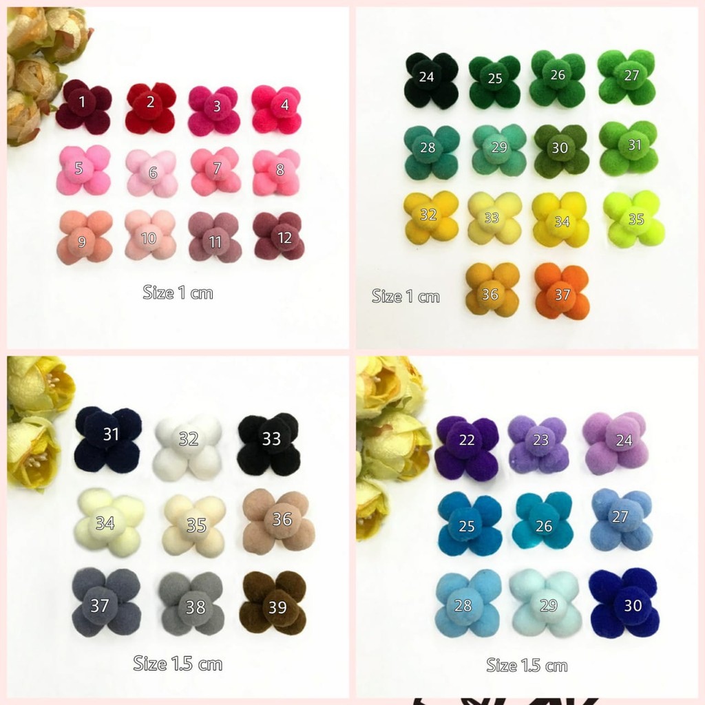 1 PACK - 1 CM &amp; 1.5 CM POMPOM HALUS ANEKA WARNA