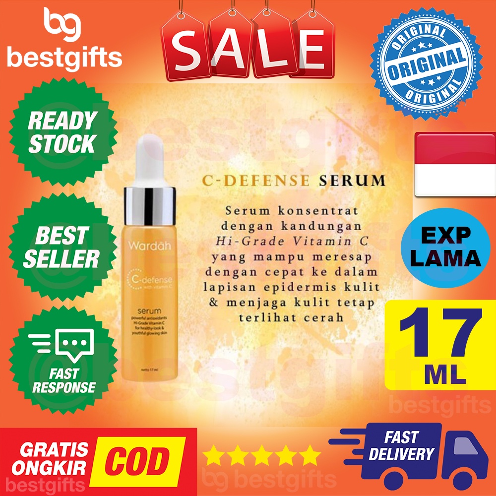 WARDAH C-DEFENSE C DEFENSE SERUM GLOWING SKIN HIGRADE VITAMIN C MENCERAHKAN WAJAH ANTIOKSIDAN 17 ML