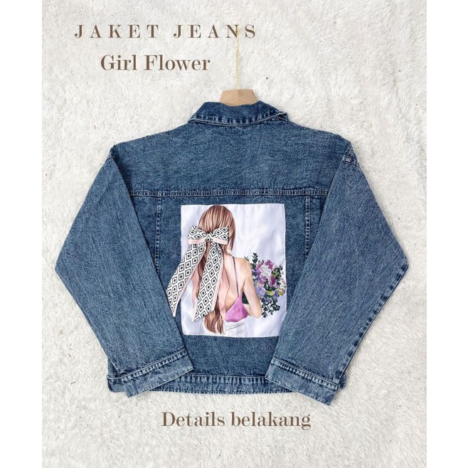 MDLV ~ Jaket Jeans Girl Flower Jeans Premium Jaket Jeans Import Good Quality Women Jeans Jaket Fashion Import