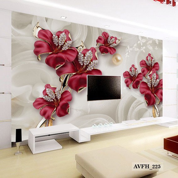 Wallpaper Dinding Custom 3d Wallpaper Bunga 3d Premium Shopee Indonesia