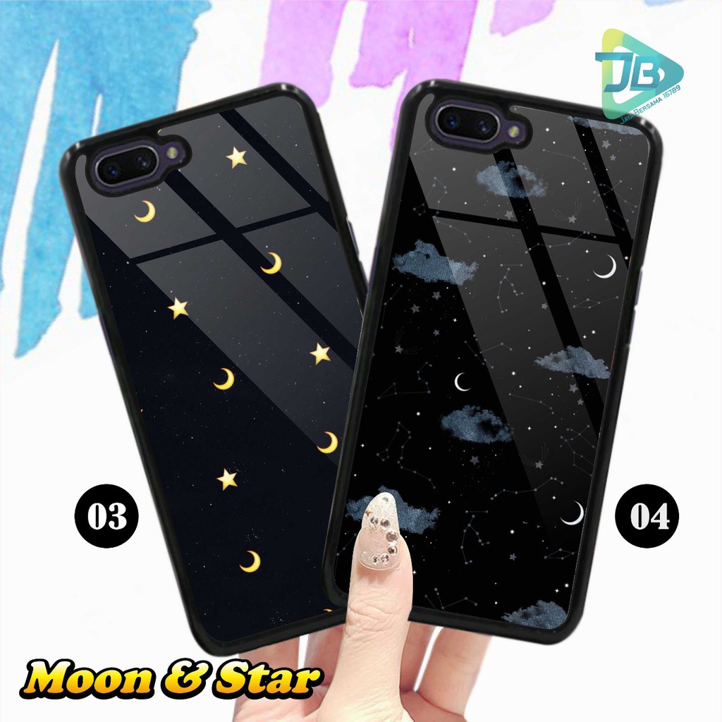 HARDCASE 2D GLOSSY MOON &amp; STAR OPPO VIVO XIAOMI SAMSUNG REALME IPHONE ALL TYPE JB4683