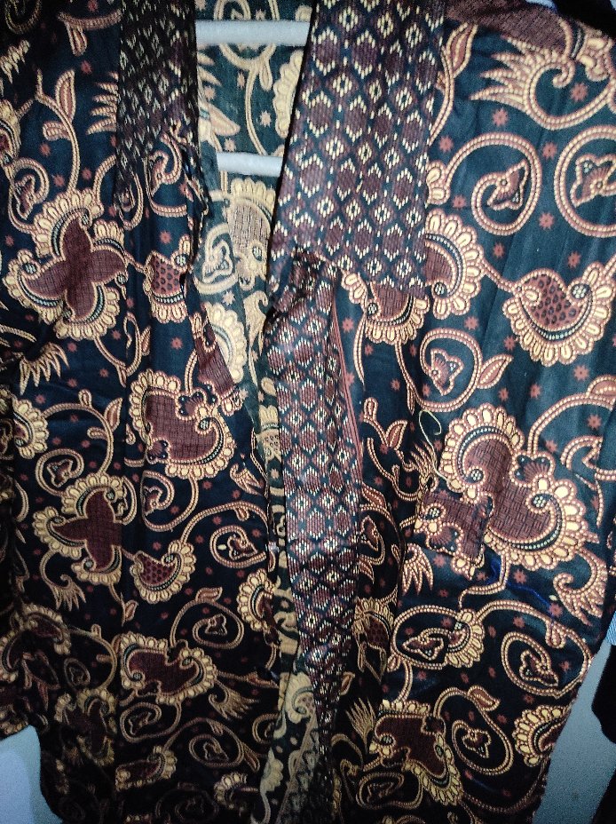 Cod - Dt Collection - Kemeja Batik Pria / Cowok Motif Sogan Putri Malu Cokelat Lengan Panjang