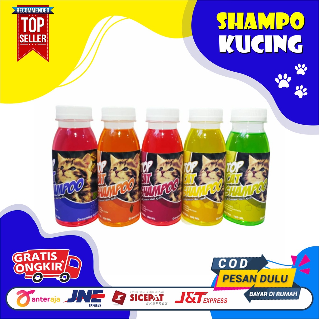 Shampoo Kucing Shampo Anti Kutu Jamur Aroma Buah [ HIGH QUALITY ] Shampo Grooming 100ML TOP BRAND - Pet Shampoo