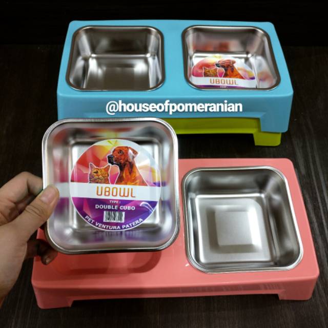 Tempat makan minum hewan anjing kucing kelinci dog food bowl stainless melamine