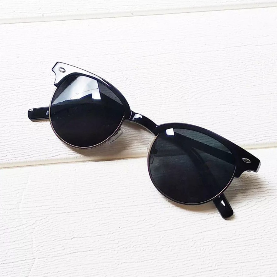 Molvin - Kacamata Unisex Pria Wanita Lensa Bening & Biru - Kacamata Gaya Cassual