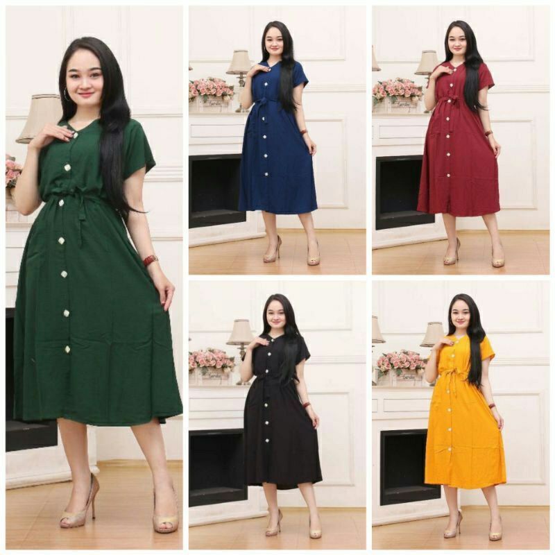 DASTER ANDIN JUMBO Polos LD 130cm Wanita Viral Terbaru/Baju Kancing Depan/Viral Kekinian