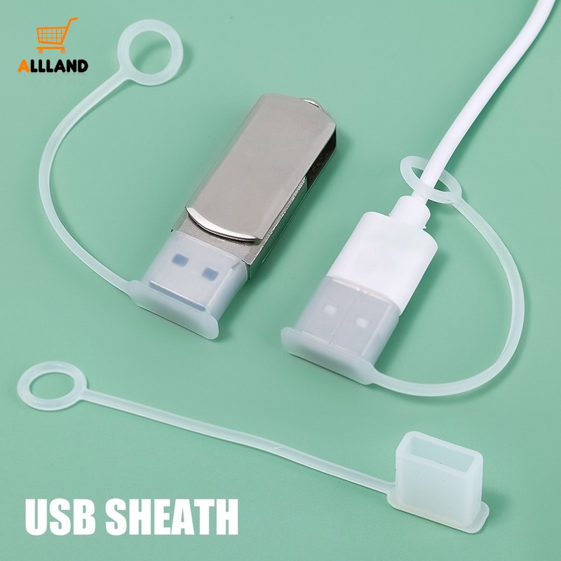 Cover Pelindung Plug USB A Male Bahan Silikon Anti Air / Debu Dengan Tali Gantung