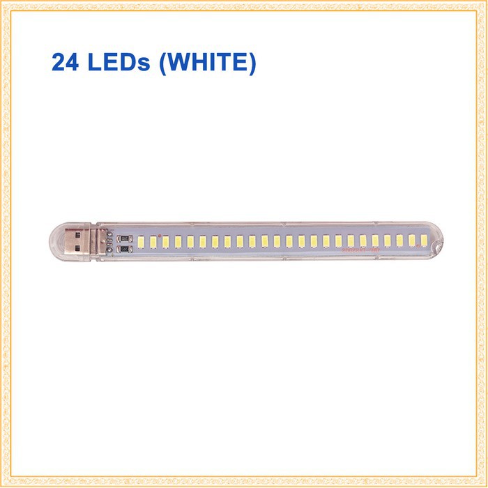 NEW ARRIVAL ZHMZH Lampu Belajar LED Strip Portable USB 24 LED 12W SMD573 White Grab Medan