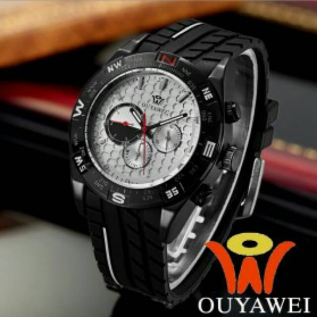 Ouyawei Quartz Silicone Strap Men Sports Watch 30M Water Resistance - YWWS14KS