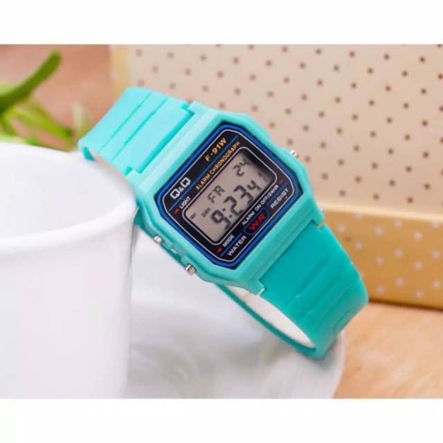 JAM TANGAN ANAK TERMURAH DAN LARIS QQ QNQ Q&Q F91W PINK