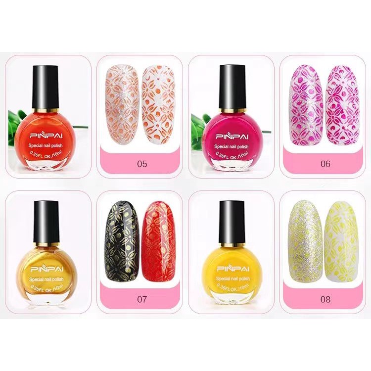 (1-26) PINPAI NAIL POLISH STAMPING / Kutek Kuku khusus Stamping Jelly Warna Pekat Tidak Beleber