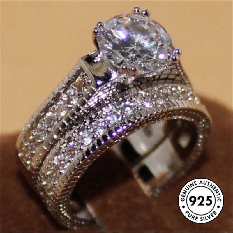 Cincin Berlian Bahan 925 Sterling Silver