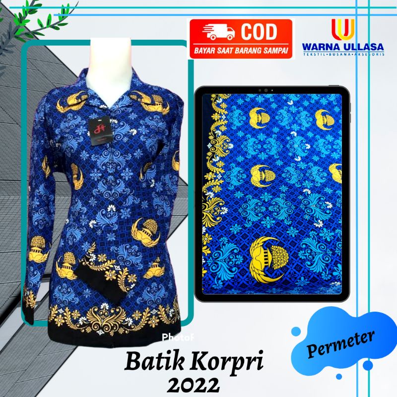 Jual Bahan Kain Batik Korpri Terbaru 2022 Batik Kopri Batik Korpri Terbaru Seragam Korpri 